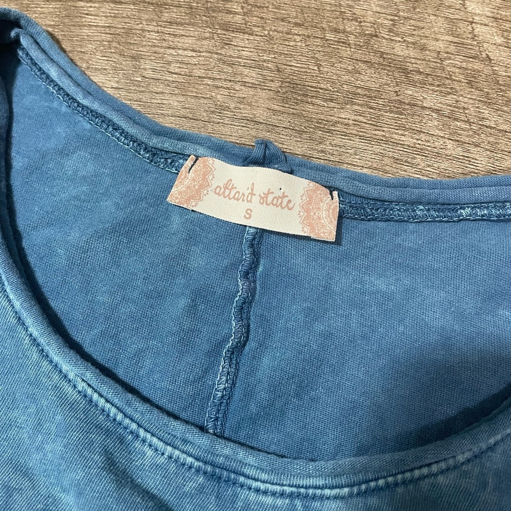 Altar’d State • Blue • Ruffle • Tee - Picture 5 of 5